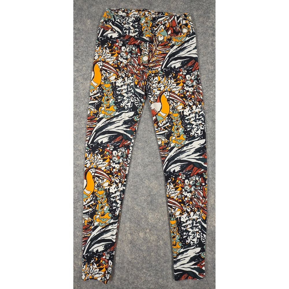 LuLaRoe Tropical Toucan Print Leggings Multi-Color One Size OS Stretch